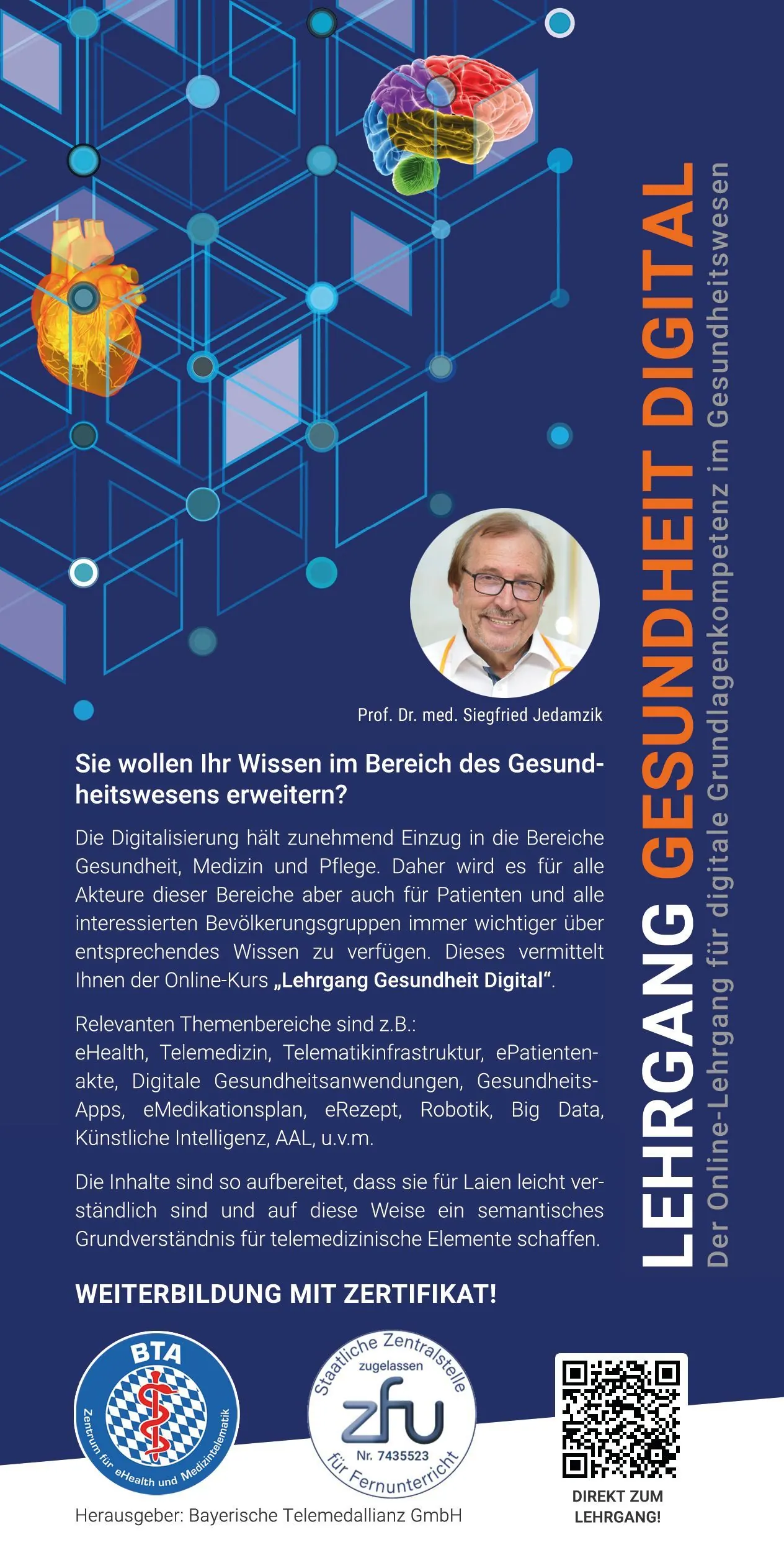 LEHRGANG GESUNDHEIT DIGITAL Digital fit im Gesundheitswesen – Ihr Lehrgang für die Zukunft